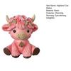 Pink Highland Cow Figurine Resin Highland Cow Statue Small Cute Cattle Sculpture for Garden Table Shelf Kitchen Home Decor
