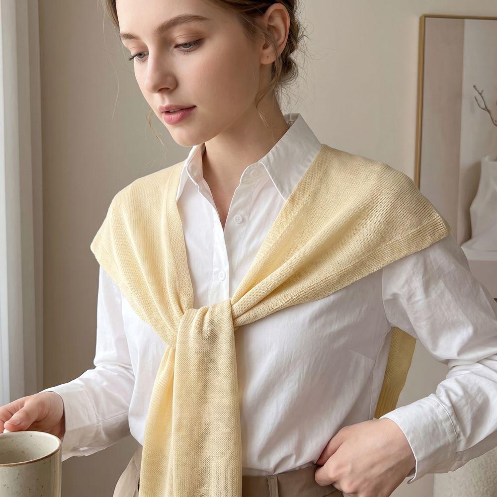 Thin Knitted Shawl Cloak Neck Wrap All-match Knitting Shawl Clothes Decoration