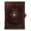 Leather Diary with Semi-Precious Stone. Antique Lock. 240 Unlined Pages. Perfect for Artists, Writers, and Scrapbookers