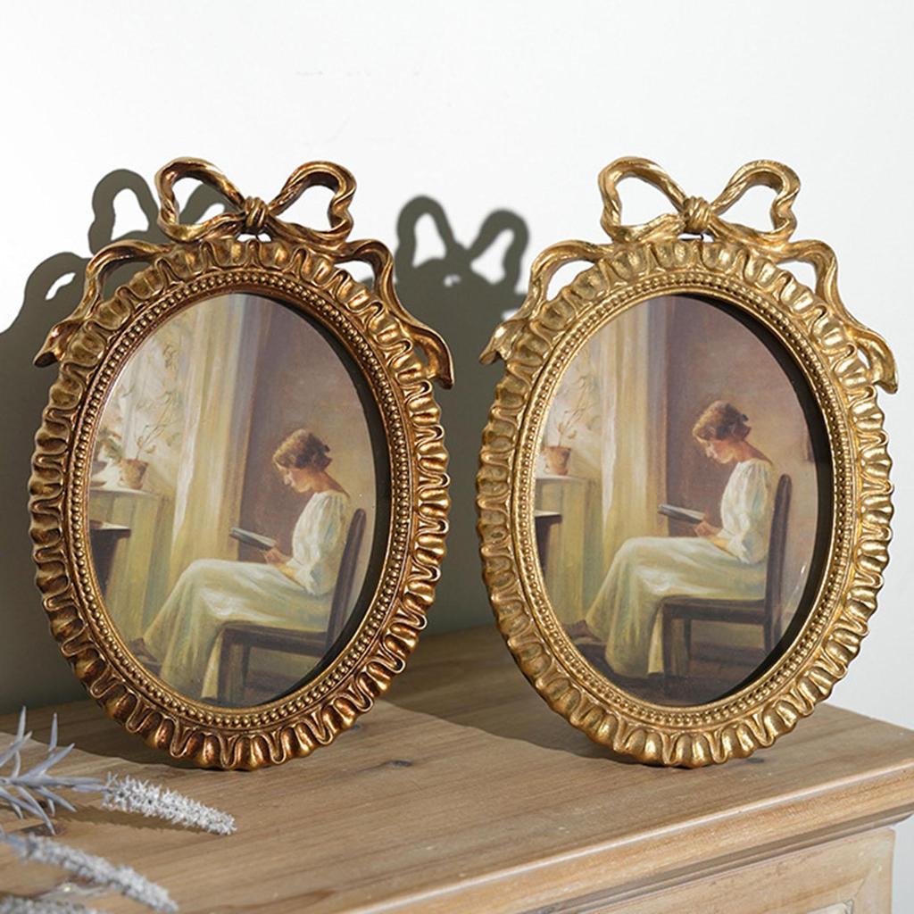 25.5x17.5cm Antique Retro Resin Oval Photo Frame for Home Kitchen