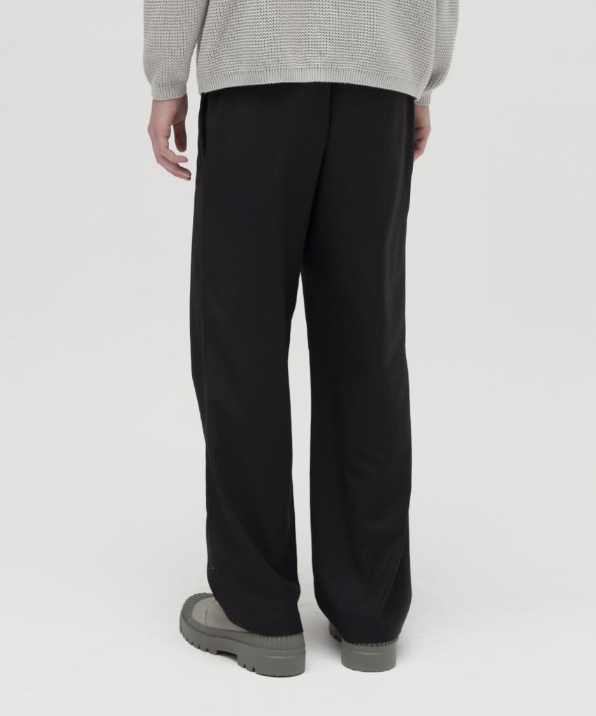 KNITTED [Knitted X Bdkd] Tr Wide Elastic Waist Slacks Black
