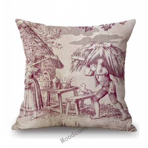 

Французский Туаль Де Жуи Делфт Синий Фламинго Птица Тигр Королевский Суд Узор Элегантный Декоративный Чехол Для Дивана Наволочка Чехол 45x45cm 18x18in