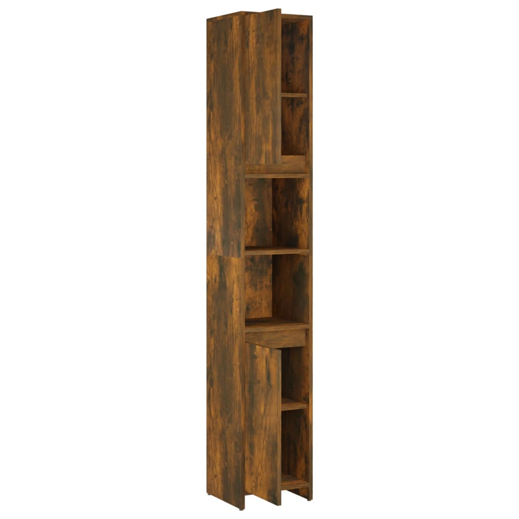Vidaxl Bathroom Cabinet, Smoked Oak, 30X30X183.5 Cm