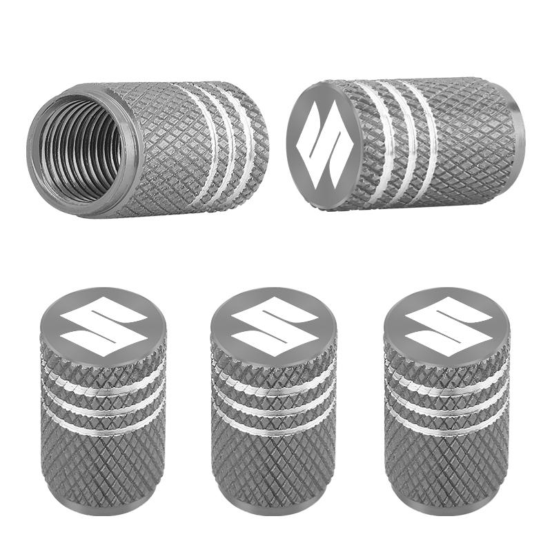 Bouchons de valve de pneu en aluminium anti-poussière pour Suzuki Jimny, Grand Vitara, SX4 et Swift.