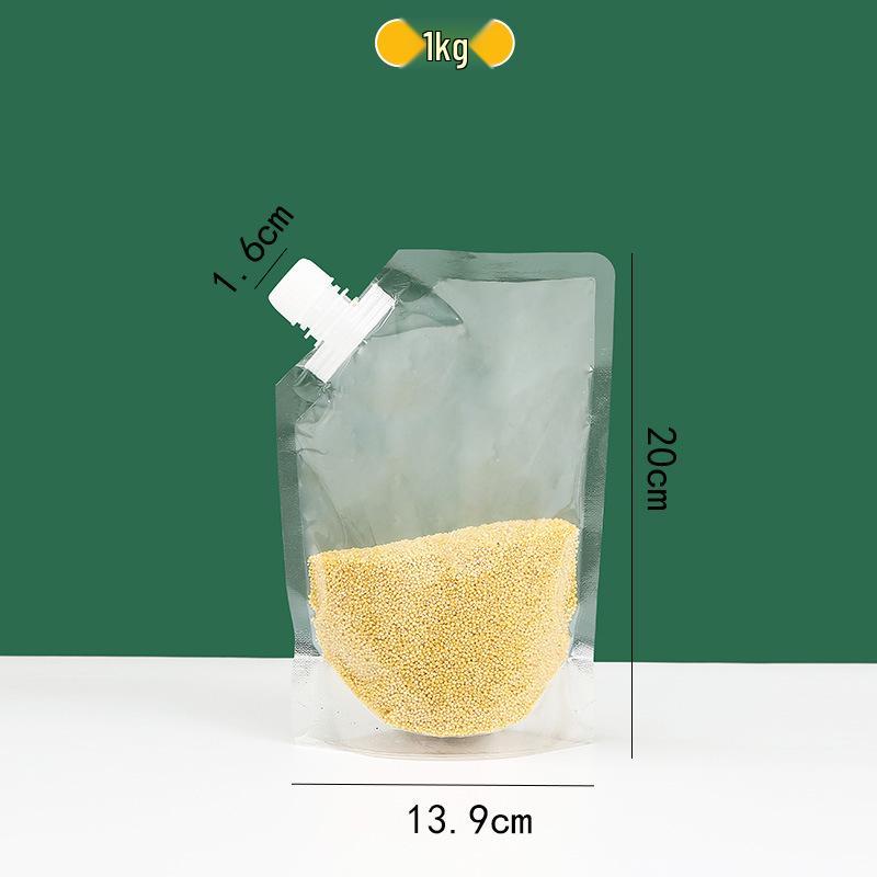 Moisture-Proof Transparent Grain Storage Bag with Spout