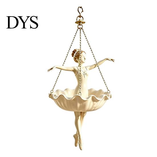Artistic Hanging Planter Ballet Dancer Planter, Cute Resin Ballerina Plant Pot, Elegant Retro Distressed Holder for Trailing Vines Succulents 1pc