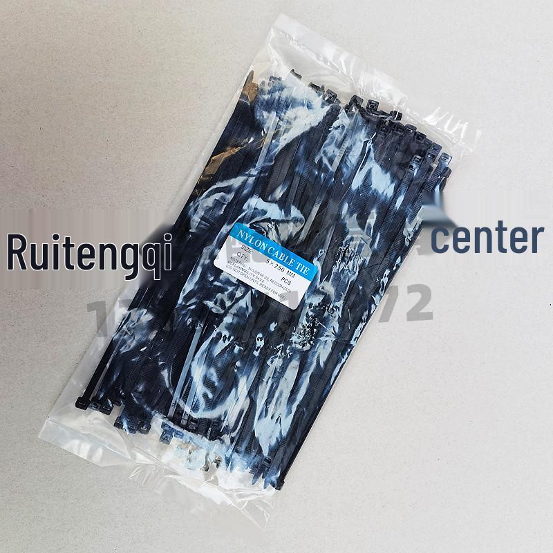 Nylon Plastic Black & White Self-Locking Cable Tie Straps for Wire Harnesses