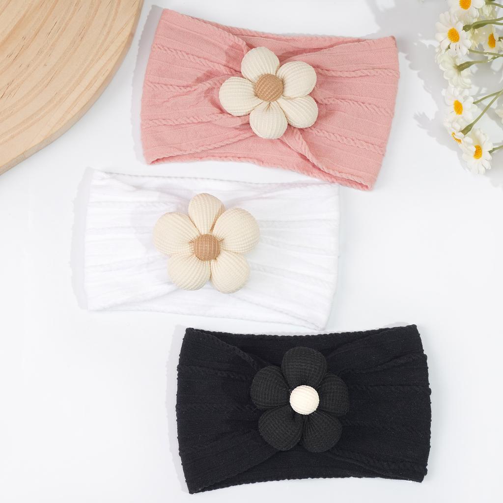 3Pcs Newborn Baby Headband For Girls Elastic Knit Children Turban Baby Bows Soft Nylon Kids Headwear Hair Accessories
