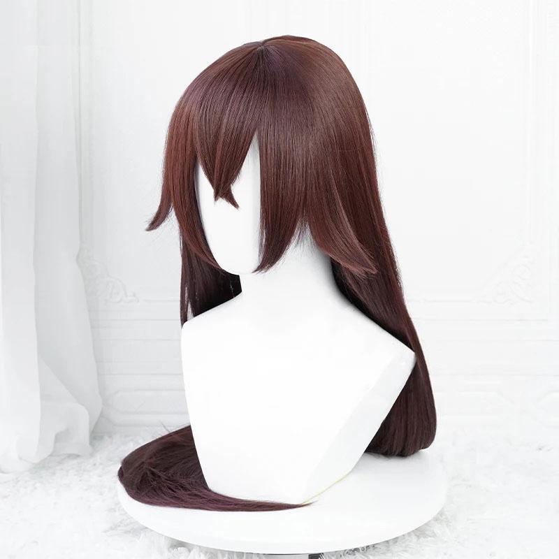 Anime Amber Cosplay Perücke Spiel Impact Lang Gerade Braun Hitzebeständiges Synthetisches Haar Party Unisex Perücken + Perückenkappe