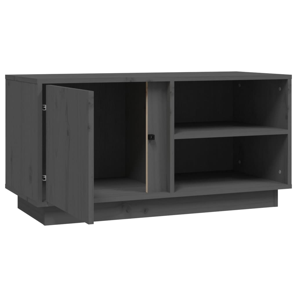 Vidaxl Szafka Pod Telewizor, Szara, 80X35X40,5 Cm, Lite Drewno Sosnowe