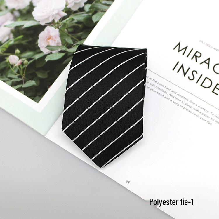 2024 Men's Jacquard Polyester Silk Tie - Floral and Stripe Design