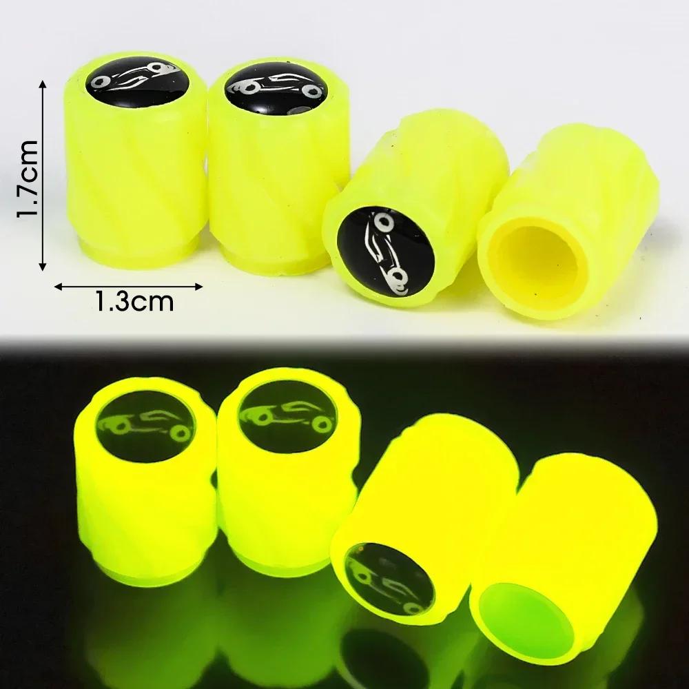 Capace de supapă luminoase pentru anvelope de mașină, decor strălucitor de noapte, mașină, motocicletă, butuc de roată de bicicletă, capac de supapă, accesorii pentru stilul anvelopei de mașină