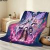 1PC Demon Slayer Patterned Flannel Blanket Suitable For All Seasons For Home Decor Warmth And Comfort Gifts Holiday Present