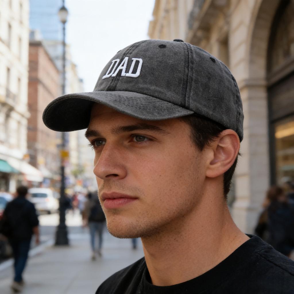 Unisex Washed Cotton Cap DAD MOM Embroidery Baseball Cap Outdoor Couple Chic Dad Hats