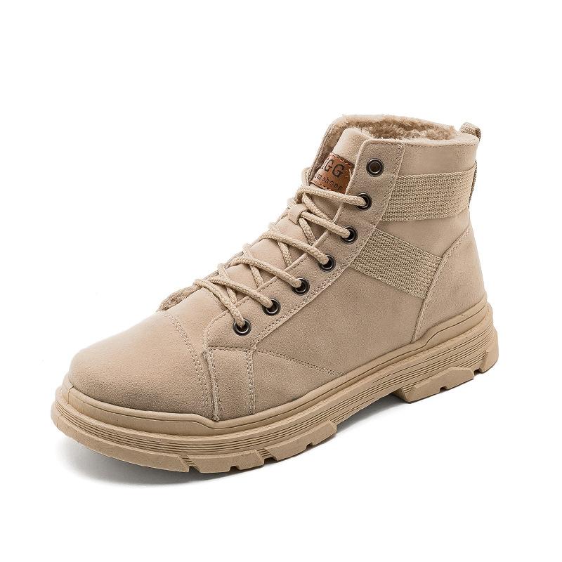 Stivali alla Caviglia Invernali alla Moda Uomo Scarpe Casual Outdoor Autunno Pelle Impermeabile Lavoro Stivali Militari Scarpe da Uomo Calde Botas