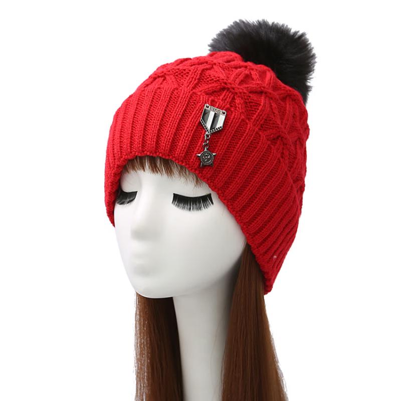 ZhenYueQi Women s Winter Knit Hat with Pom-Pom