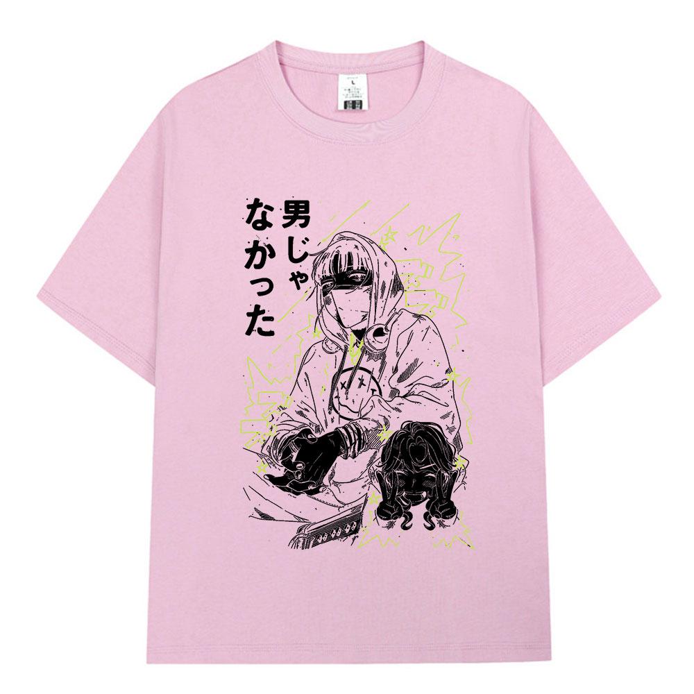 Anime The Guy She Was Interested in Wasnt A Guy At All Tshirts Unisex Women Clothing Fashion Loose T Shirts Cotton Casual T Shirt