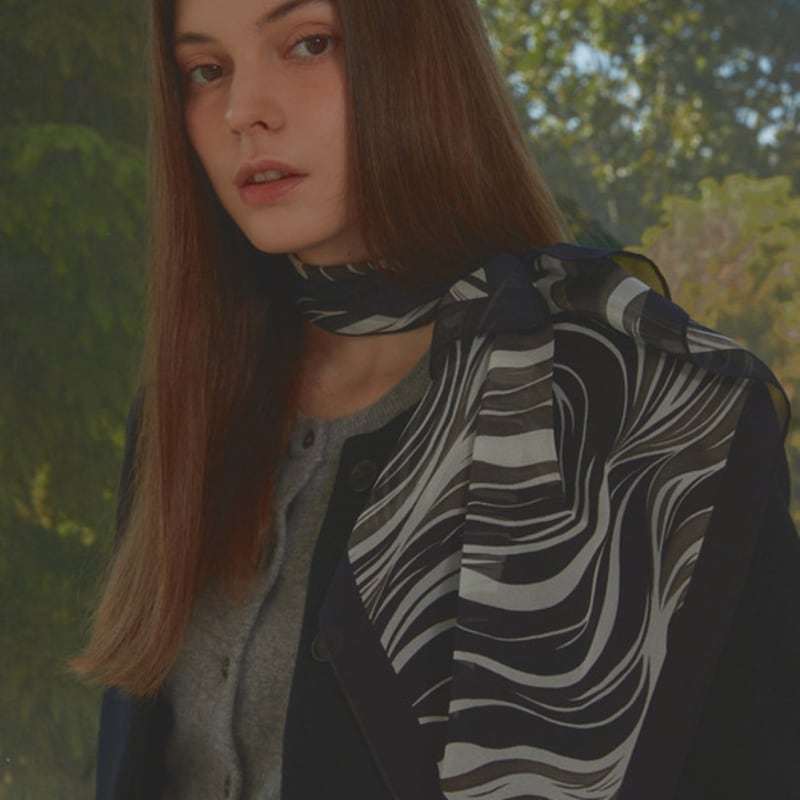 White Project CRESELLE CHIFFON SILK SCARF_3COLOR