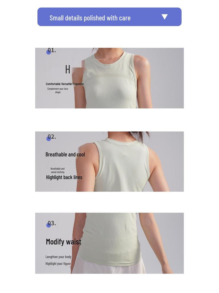 Sporty Girl Quick-Dry Elastic Yoga Vest - Slimming Sleeveless Training Top