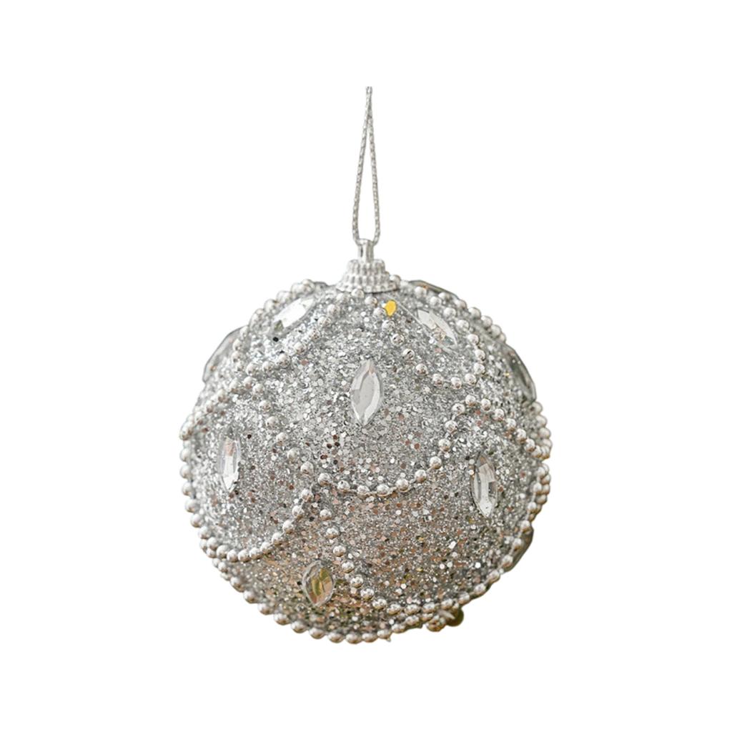 Christmas Hanging Ornaments with Foam Balls Stars Shapes Sequins Beads and Gift Box for Holiday Tree Decorations