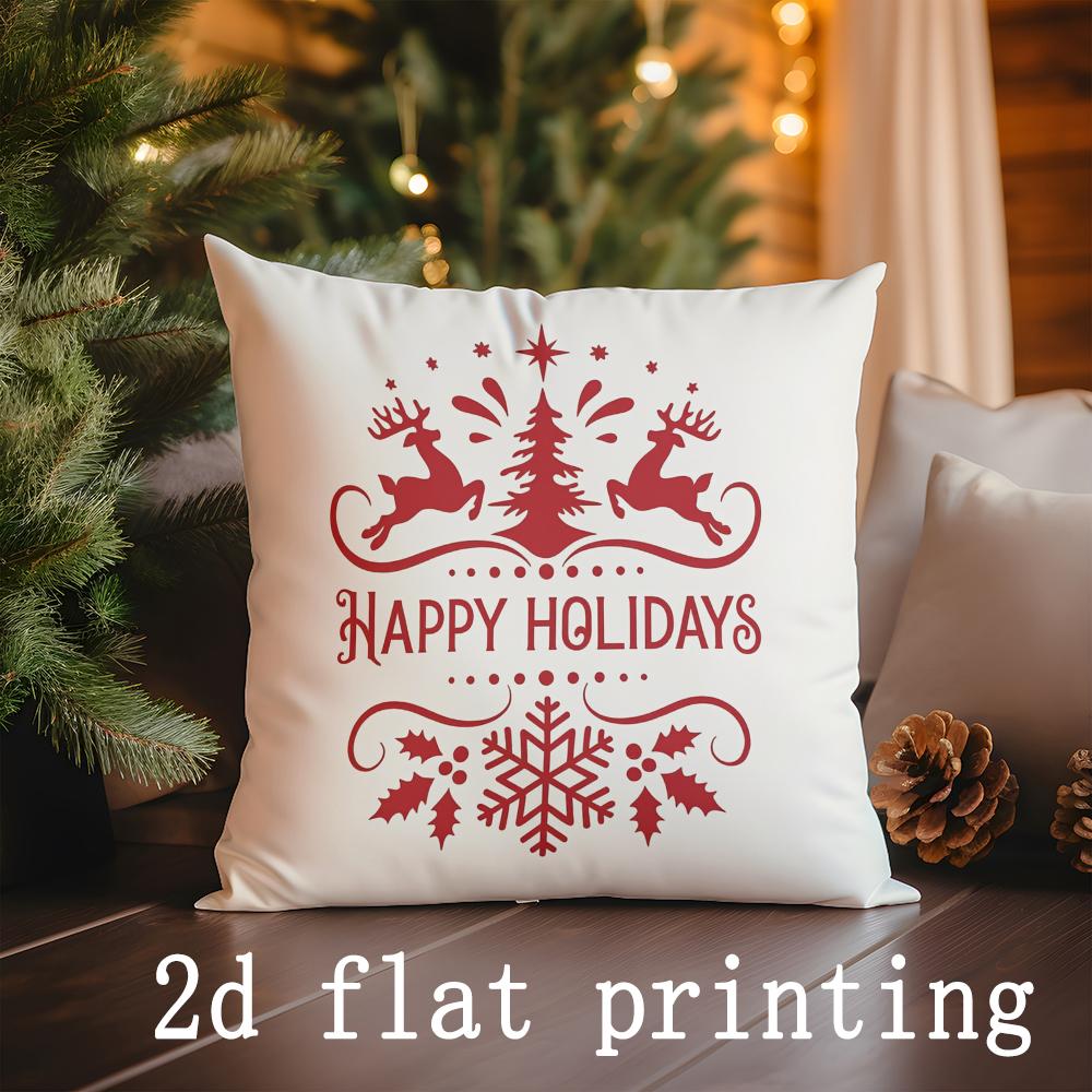 Christmas-themed Decorative Pillow Covers for Holidays Pattern Cushion Cover Suitable for Sofa Bedroom Car Pillow Cover