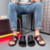 Hausschuhe Herren Sommer neu Zehen freilassende Sandalen Leder Krokodilmuster Sandalen integriert lässige Mode Strand Herrenschuhe