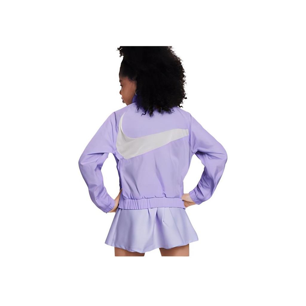 Nike Sportswear Windrunner Solid Color Stand Collar Zipper Casual Long Sleeve Jacket Kids Jacket Light-Purple FN8656-515