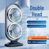 Dual-Head USB Desktop Fan with Light and Five Speeds for Home and Outdoor Use