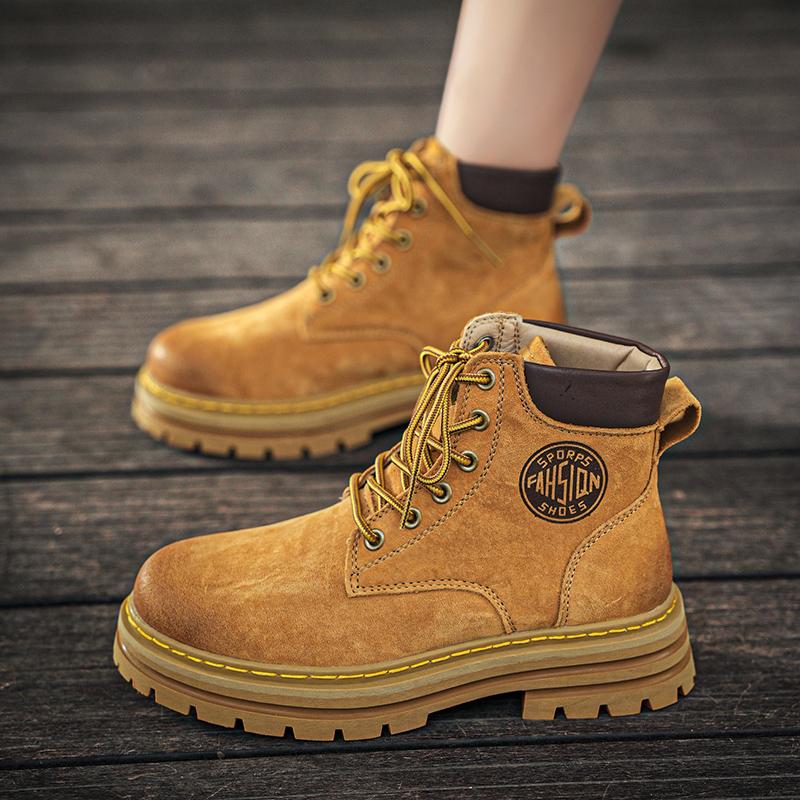 Fashion Men's Boots 2025 The Latest Leisure Comfortable Spring Summer Autumn Winter Leather Rhubarb Tough Man Wind Help Men's Shoes