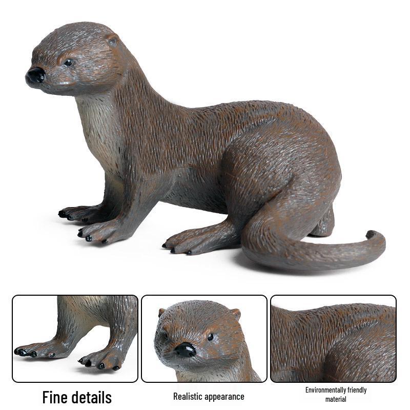 Children's Marine Animal Simulation Toy Set: Otter, Fish, Catfish, Water Monkey, Water Dog Models