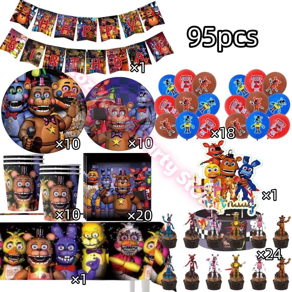 Neltoned Birthday Party Decoration Cups Plates Cake Topper Balloons For Kids Party Favors Freddyed Bear Gifts By Fnafs