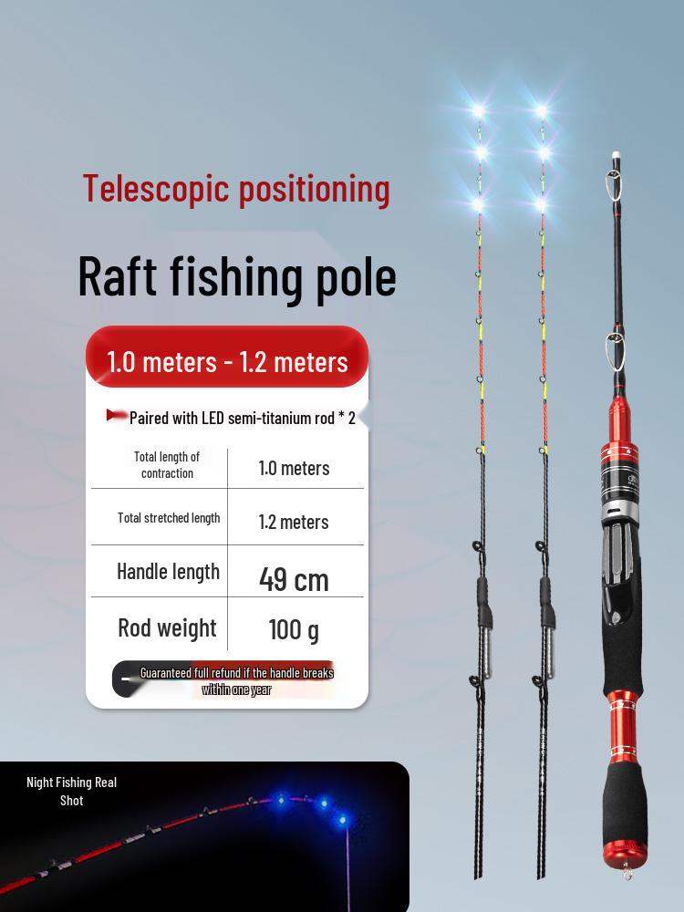 Luminous Telescopic Half-Titanium Bridge Fishing Rod with Soft Tip