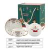 Christmas Gold-Plated Ceramic Tea Set: Special Edition Cup & Saucer Gift