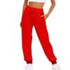 Joggers Unisex a Vita Alta Multicolore in Pile con Polsini Larghi per Tempo Libero & Sport