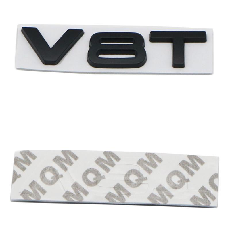 1Pc 3D Metal Car Styling V6T V8T V6 V8 T Fender Side Body Emblem Tail Trunk Fender Badge Sticker For A4 A3 A5 A6 A1 Q3 Q5 Q7