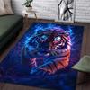 1PC Tiger, blue flames, fantasy Print Carpet Rug for Living Room Bedroom Sofa Doormat Home Decor Non-slip Floor Mat