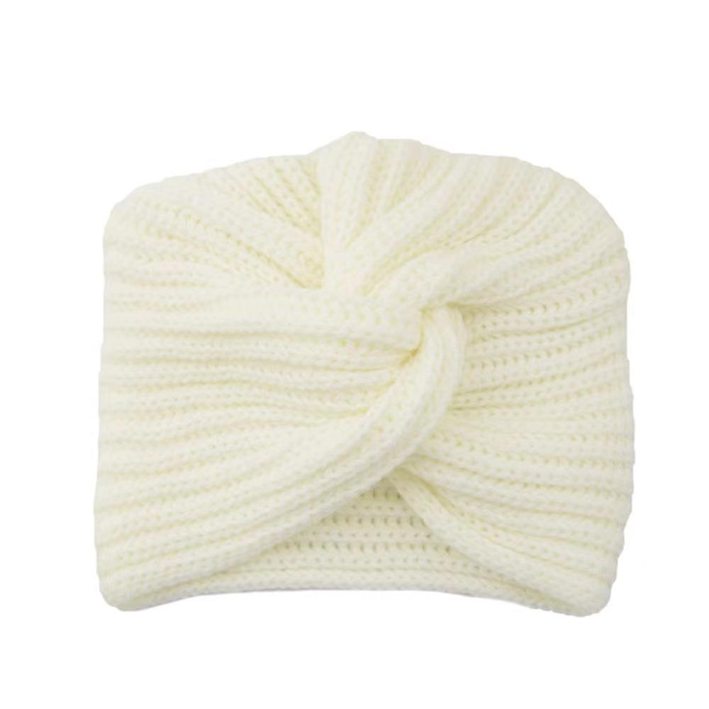 Warm Knitted Turban Hat Twist Women's Headwear Casual Wool Turban Cap  Autumn Winter