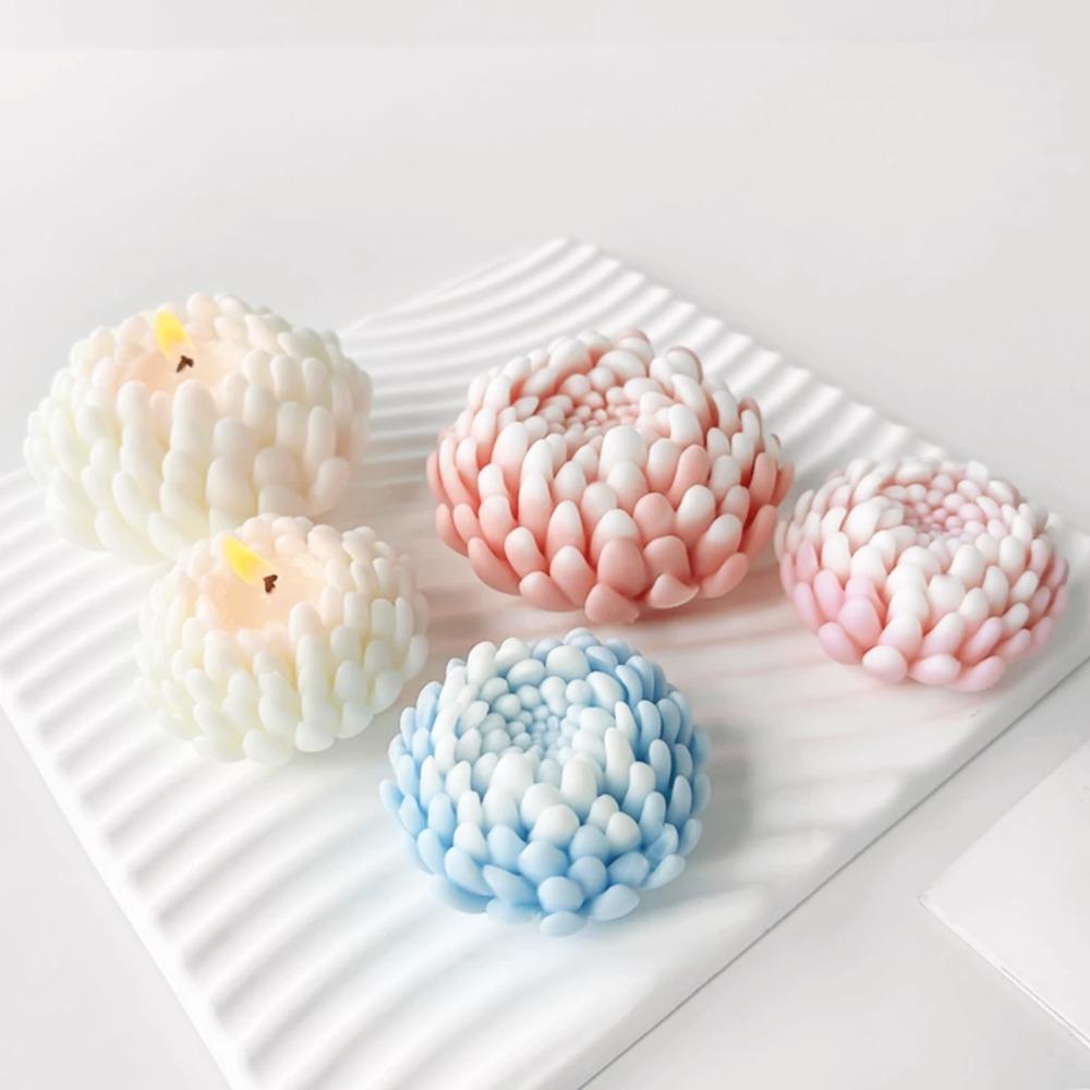 

Силиконовая форма для свечей в виде цветка и ароматерапии, инструмент для изготовления мыла ручной работы «Роза», 3D-форма для декоративных ручных свечей в виде хризантемы, набор для изготовления свечей A