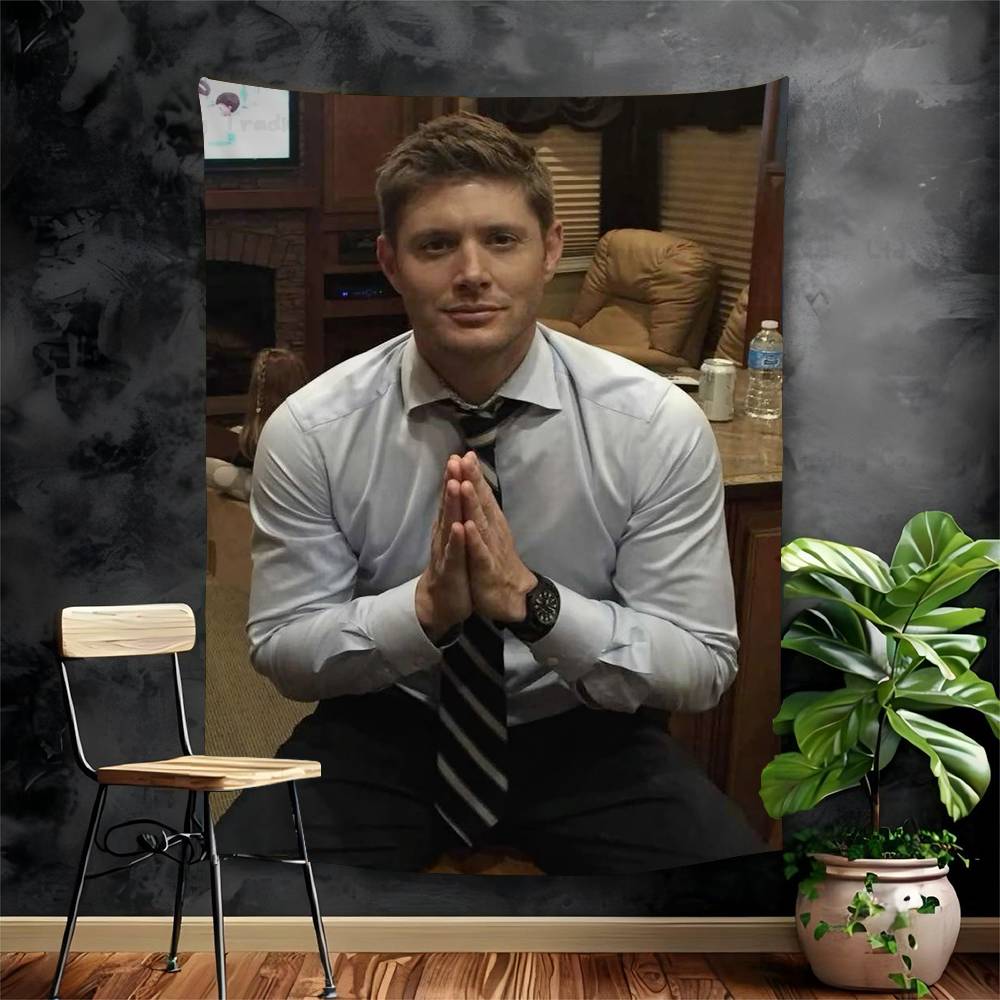 

SSupernatural JJensens AAckles Anime Tapestry Hippie Flower Wall Carpets Dorm Decor Wall Hanging Home Decor 74x94cm(29x37in)