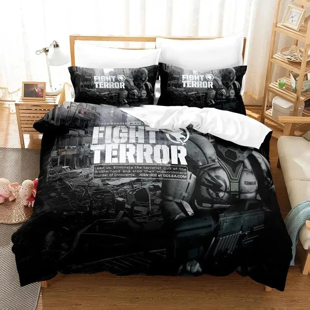 3D Game Command And Conque Bedding Set Duvet Cover Bed Set Quilt Cover Pillowcase Comforter king Queen Size Boys Adult
