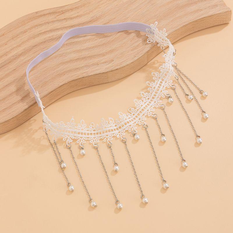 

Sexy Leg Accessories Lace Tassel Pearl Leg Ring Fashion New Arrival Elastic Trend Thigh Chain Strap Ornament White Lace leg chain