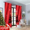 2pcs 2D flat printing Merry Christmas Drapes Buffalo Plaid Christmas Trees_b Polyester Without Electricity Family Party for room