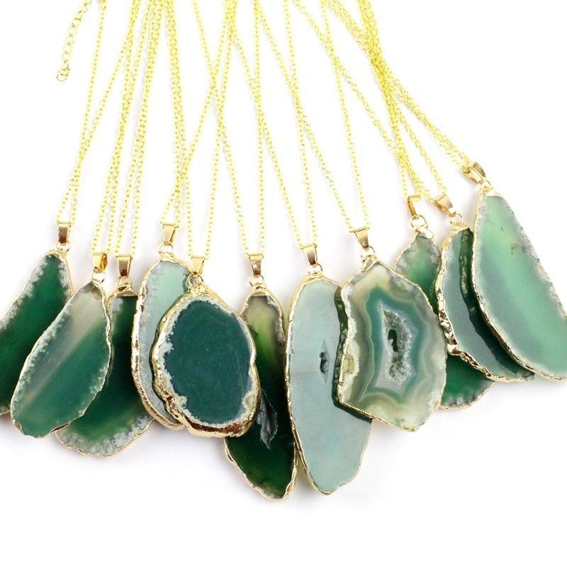 Amethyst fluorite agate naturale ciondolo irregolare pietra grezza grezza collana gioielli di moda gioielli in giada