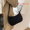 1Pcs  Underarm Bag Solid Color Simple Corduroy Bag Women'S Spring/Summer  Western Style Shoulder Small Square Bag