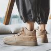 Sneakers da Uomo Autunno Inverno Calde in Pelle Bovina High Top Scarpe da Uomo con Plateau Antiscivolo Stivaletti da Uomo Moda Retrò