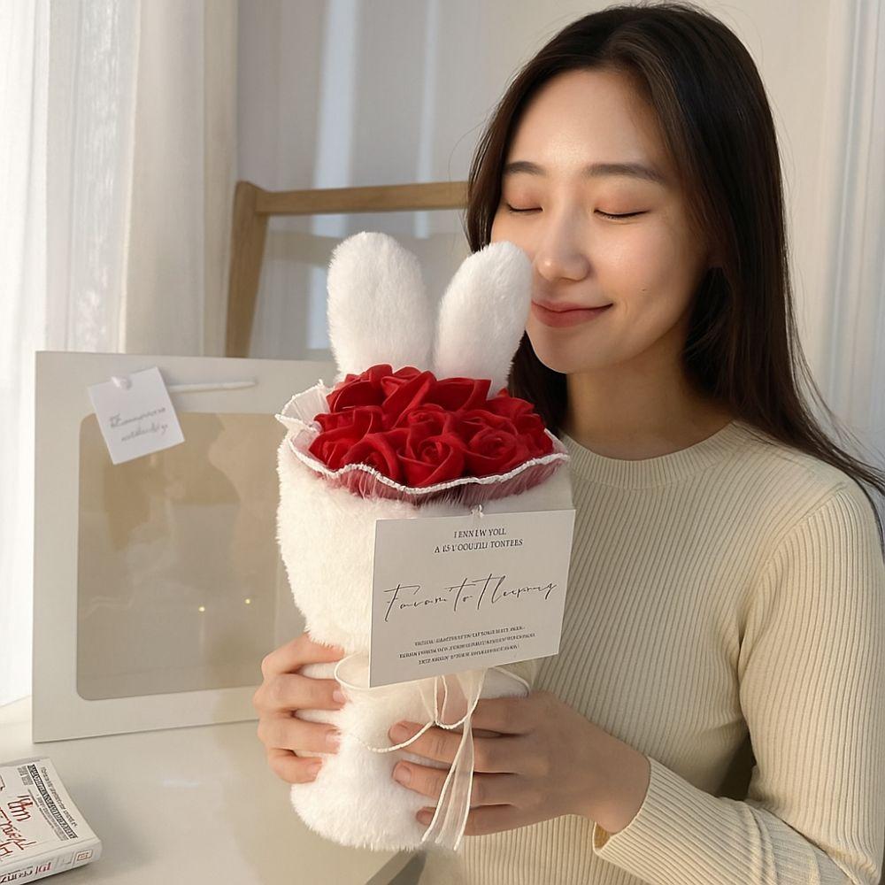 Artificial Rose Flower Bouquet Cute Fake Flower Birthday Gift Soap Flower Gift Baby Shower