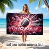 American Football Theme Beach Towel Personalized Custom Name & Text Soft Quick Dry Beach Towel for Swimming Travel