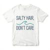 Salty Hair Don't Care T-Shirt - Funny Summer Beach Wave Graphic Tee for Men Wome