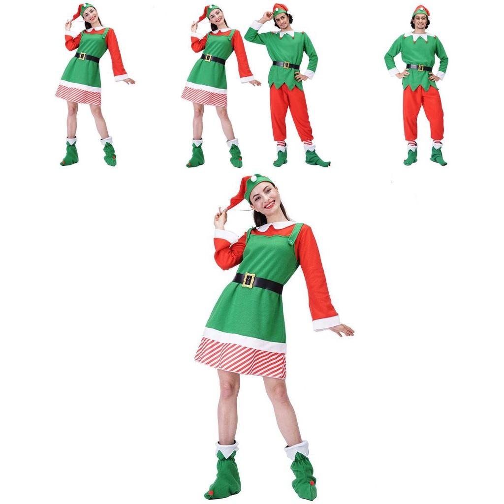 Christmas Elf Adult Cosplay Costume Couple Outfits