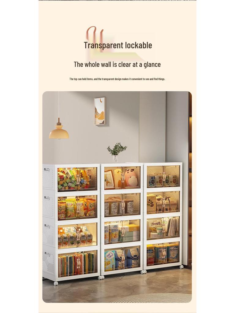 Movable Multi-layer Folding Storage Wardrobe with Wheels